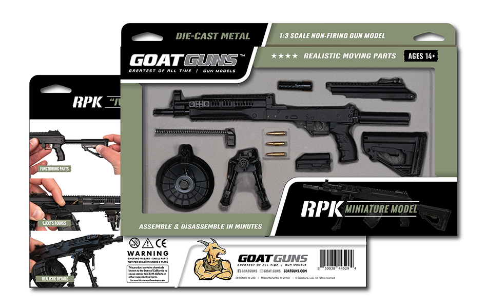 Miniature RPK Model in Black | GoatGuns – Goat Guns