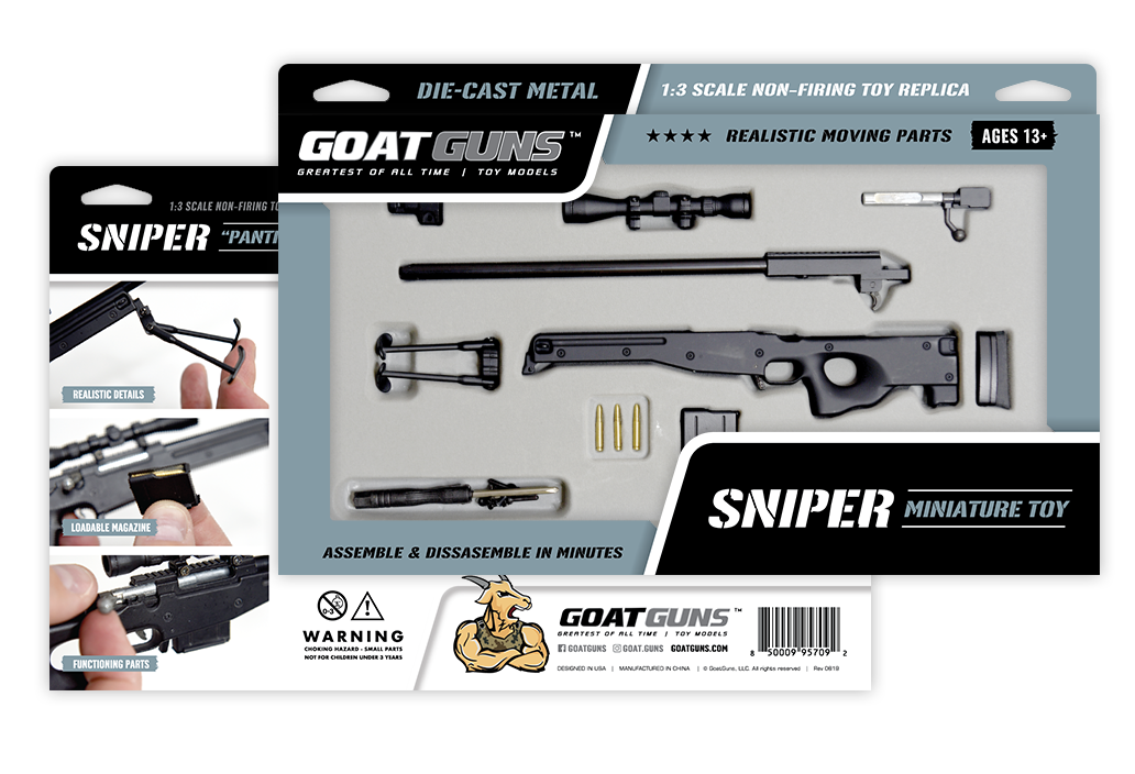 Miniature AWM L96A1 Model in Black | GoatGuns – Goat Guns